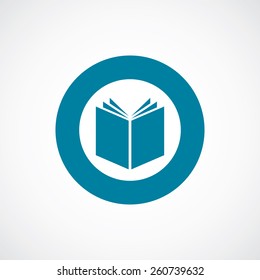 book icon bold blue circle border, white background  