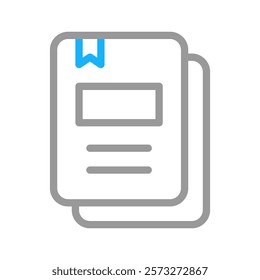 Book icon with bookmark. Concept of reading, education, and knowledge.