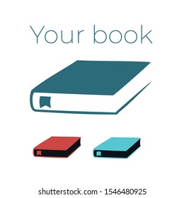 Book icon. Bookmark White and black pages.
