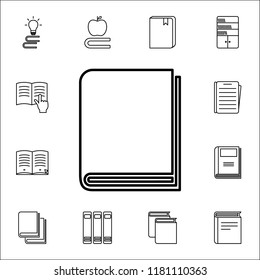 book icon. Books and magazines icons universal set for web and mobile on white background