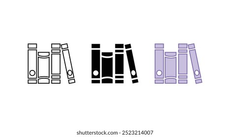 Book icon. Books set in flat design style