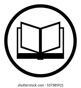 Book icon in circle on white background