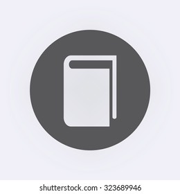 Book icon in circle . Vector illustration