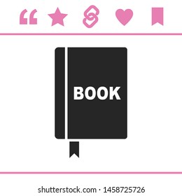 Book icon, classic flat style, quality design element icon vector.