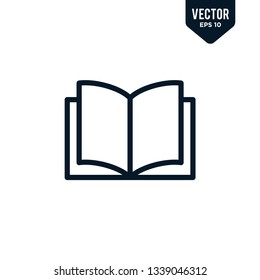 Book icon collection in outlined or line art style