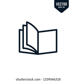 Book icon collection in outlined or line art style