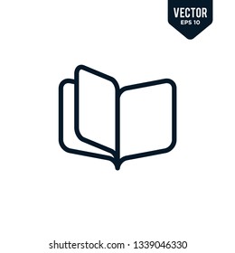 Book icon collection in outlined or line art style