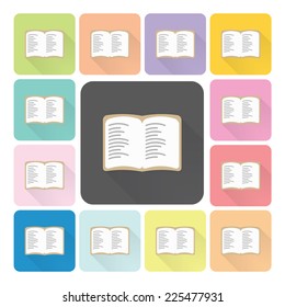 Book Icon color set vector illustration.
