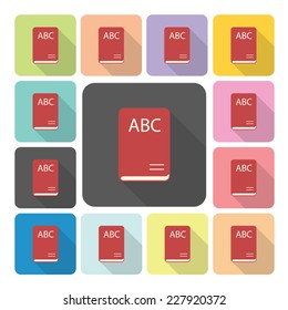 Book Icon color set vector illustration.