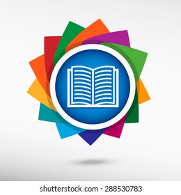 Book icon color icon, vector illustration. Flat design style