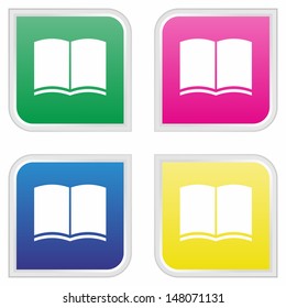 Book icon - Colorful button set
