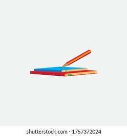 book icon colorful pencil illustration design vector