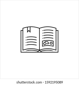 Icono De Libro, Imagen Compuesta, Páginas De Texto Que Están Enlazadas Junto Con Ilustración De Arte Vector De Cubierta