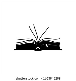 Book Icon, Composed Image, Text Pages That Are Bound Together With Cover Vector Art Illustration