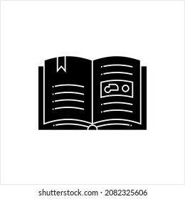 Book Icon, Composed Image, Text Pages That Are Bound Together With Cover Vector Art Illustration