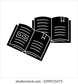 Book Icon, Composed Image, Text Pages That Are Bound Together With Cover Vector Art Illustration