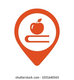 book icon conception with pin locator symbol