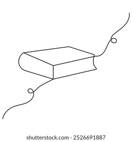 Book  icon  continuous one line drawing outline vector illustration