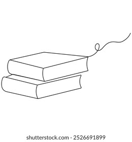Ícone de livro desenho contínuo de uma linha ilustração vetor contorno