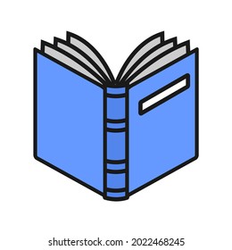 Book icon with cover. Open book vector on white background. Open book simple sign, Open book icon isolated design illustration.