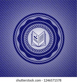 book icon with denim texture