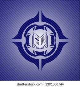 book icon with denim texture