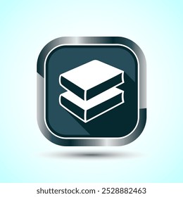 Book Icon Design Illustration, Book Icon For Apps and Websites, Gray Shadow Button Design