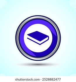 Ilustración del diseño del icono del libro, icono del libro para los App y los Sitios web, diseño azul del Botón de la sombra