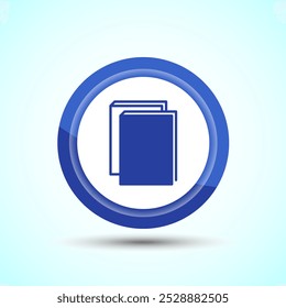 Book Icon Design Illustration, Book Icon For Apps and Websites, Blue Color Button Design