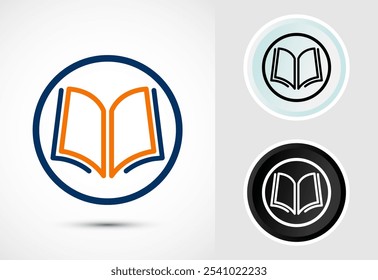 Illustration des Buchsymboldesigns, Buchsymbol für Apps und Websites