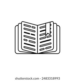 Book icon design with outline style