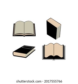 Book icon design set bundle template isolated