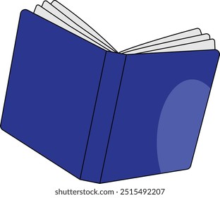 Vetor de modelo de design de ícone de livro, ilustração de livro de texto azul