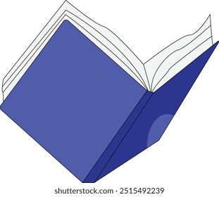 Vector de Plantilla de diseño de icono de libro, ilustración de libro de texto azul