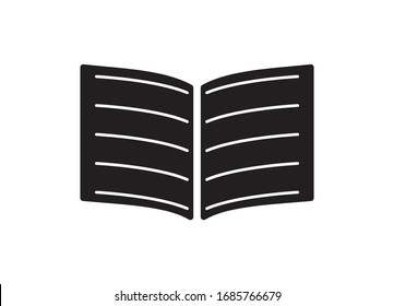 Vorlage für die Design-Vektorillustration von Buchsymbolen mit weißen Linien