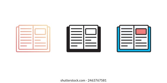 Book icon design with white background stock illustration