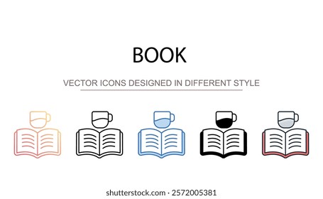Book icon design with white background stock illustration