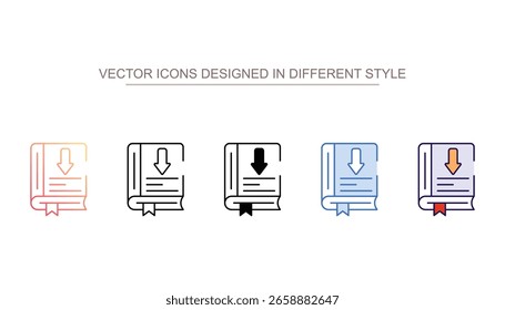 Diseño de icono de libro con fondo blanco Ilustración de stock