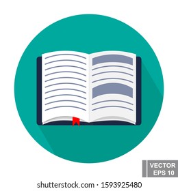 Book. The icon. Desktop. Flat style. For your design.