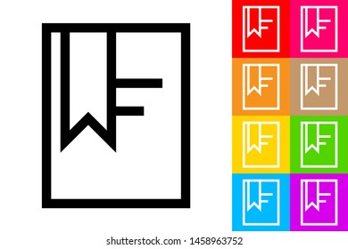 Book. Icon With Different Color Background