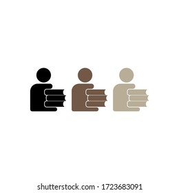 Icono de libro en colores diferentes en fondo blanco