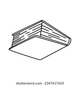Book icon in doodle style. Hand drawn doodle book. Element for education or knowledge. Isolated on white background