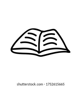 book icon in doodle style vector drawing on a white background