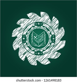 book icon drawn on blackboard
