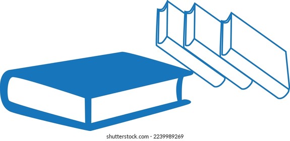 Book icon, education icon blue vector