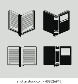 Book icon. Education knowledge learning and study theme. Grey and black design. Vector illustration