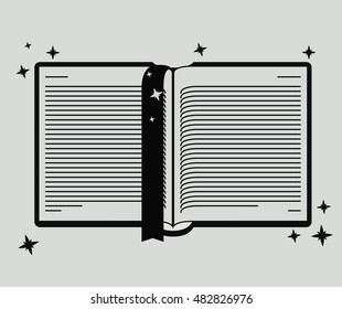 Book icon. Education knowledge learning and study theme. Grey and black design. Vector illustration