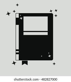 Book icon. Education knowledge learning and study theme. Grey and black design. Vector illustration