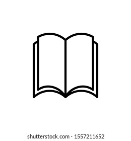 book icon for education, library, reading symbol isolated on white background