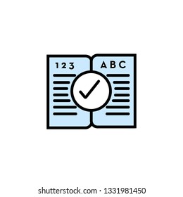 book icon- education book linear filled vector symbol icon